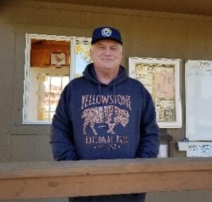 Carl LaCasse on the contact station porch