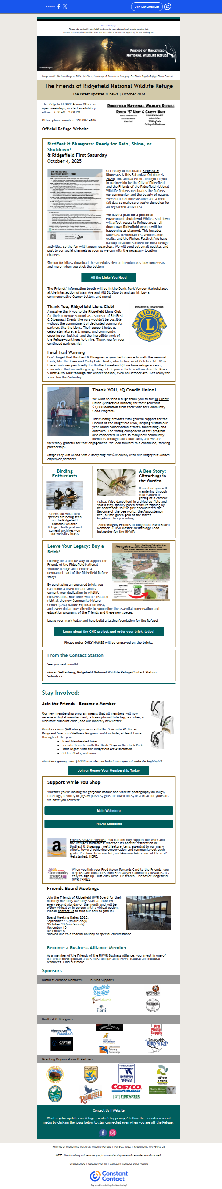 image of October 2025 Newsletter, click to view original