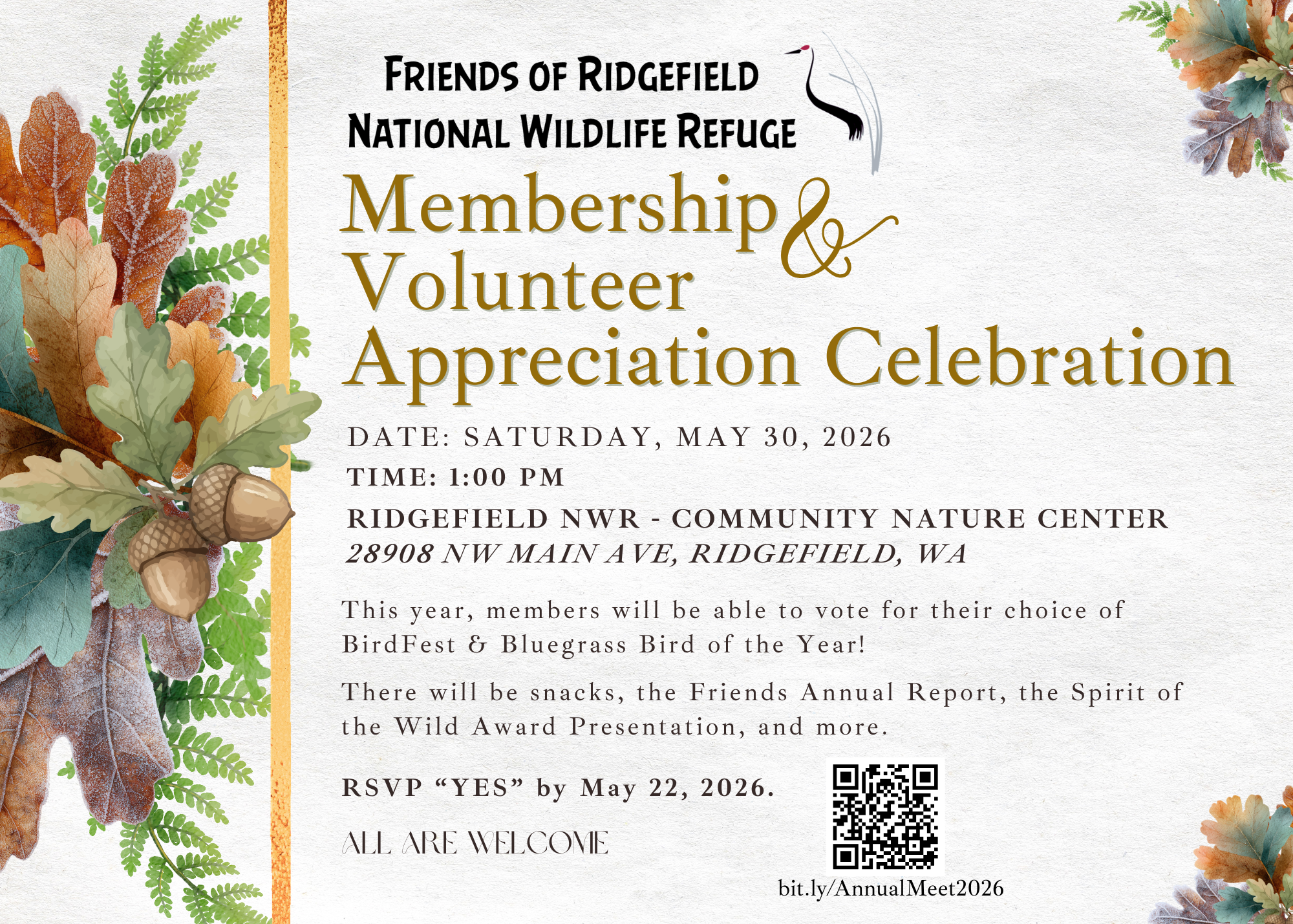 FRNWR Member and Volunteer Appreciation Invite